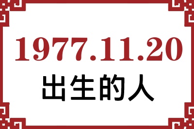 1977年11月20日出生性格、命运和运势 1977年11月20日出生性格、命运和运势