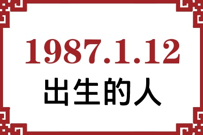 1987年1月12日出生性格、命运和运势 1987年1月12日出生性格、命运和运势