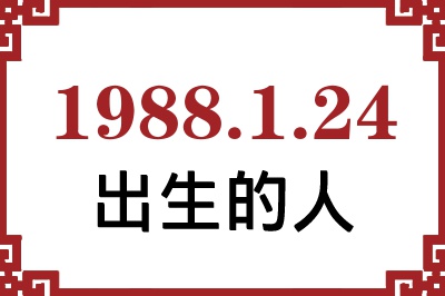 1988年1月24日出生性格、命运和运势 1988年1月24日出生性格、命运和运势