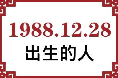 1988年12月28日出生性格、命运和运势 1988年12月28日出生性格、命运和运势