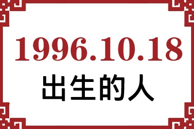 1996年10月18日出生性格、命运和运势 1996年10月18日出生性格、命运和运势