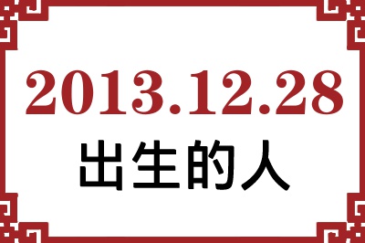2013年12月28日出生性格、命运和运势 2013年12月28日出生性格、命运和运势