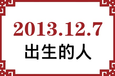 2013年12月7日出生性格、命运和运势 2013年12月7日出生性格、命运和运势
