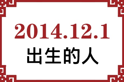2014年12月1日出生性格、命运和运势 2014年12月1日出生性格、命运和运势