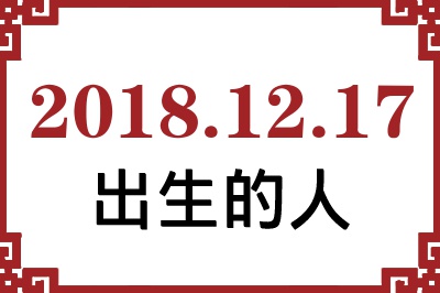 2018年12月17日出生性格、命运和运势 2018年12月17日出生性格、命运和运势
